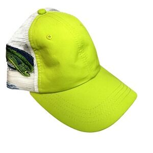 Dri Duck Hat Cap Snap Back Mens Lime‎ Green Mesh Fish Mahi Fishing Trucker